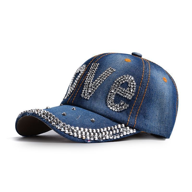 Wholesale Denim Rhinestone Baseball Caps